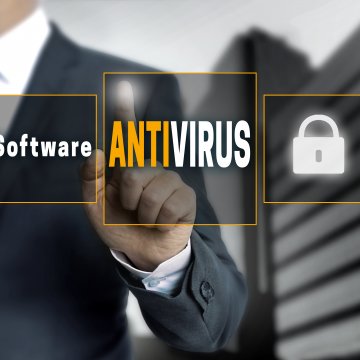 man in suit pointing nativirus lock protection